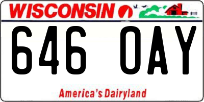 WI license plate 646OAY