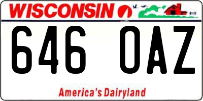 WI license plate 646OAZ
