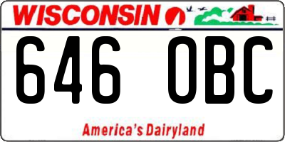 WI license plate 646OBC