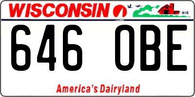 WI license plate 646OBE