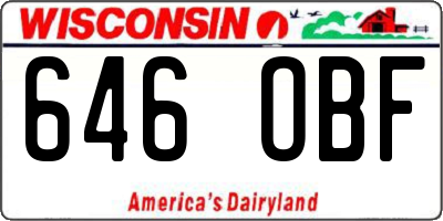 WI license plate 646OBF