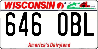 WI license plate 646OBL