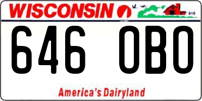 WI license plate 646OBO