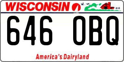 WI license plate 646OBQ