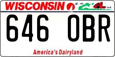 WI license plate 646OBR