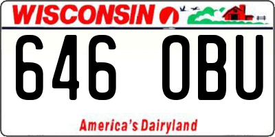 WI license plate 646OBU