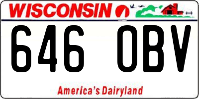 WI license plate 646OBV