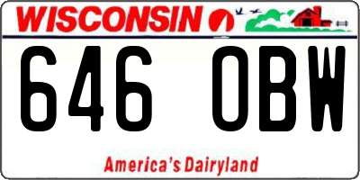 WI license plate 646OBW