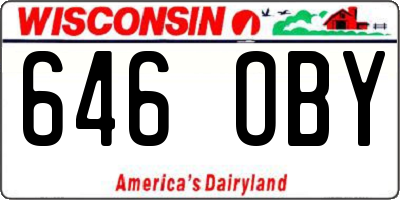 WI license plate 646OBY