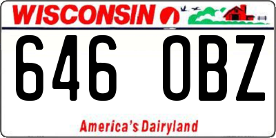 WI license plate 646OBZ