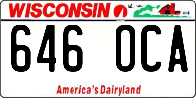 WI license plate 646OCA
