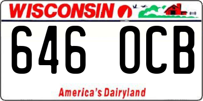 WI license plate 646OCB