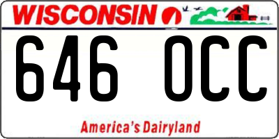 WI license plate 646OCC