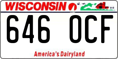 WI license plate 646OCF