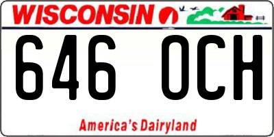 WI license plate 646OCH