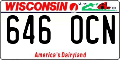 WI license plate 646OCN
