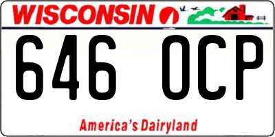 WI license plate 646OCP