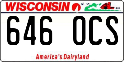 WI license plate 646OCS