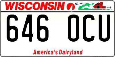 WI license plate 646OCU