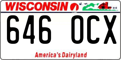WI license plate 646OCX