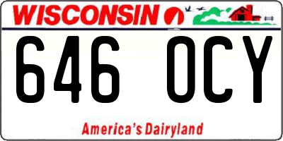 WI license plate 646OCY