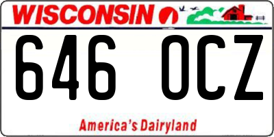 WI license plate 646OCZ