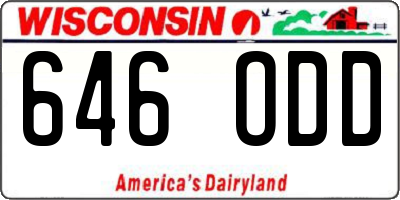 WI license plate 646ODD