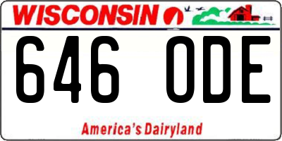 WI license plate 646ODE