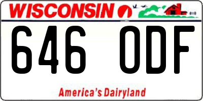 WI license plate 646ODF