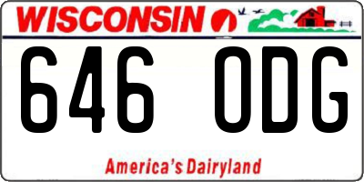 WI license plate 646ODG