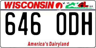WI license plate 646ODH