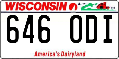 WI license plate 646ODI