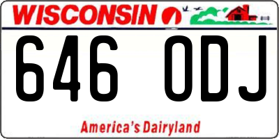WI license plate 646ODJ