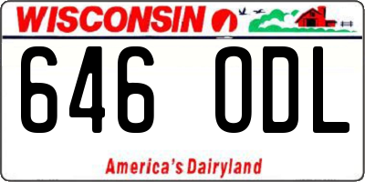 WI license plate 646ODL