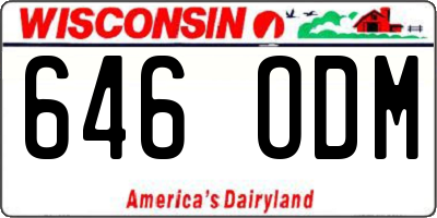 WI license plate 646ODM