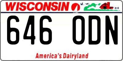 WI license plate 646ODN
