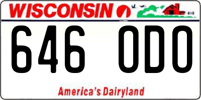 WI license plate 646ODO