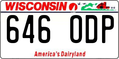 WI license plate 646ODP