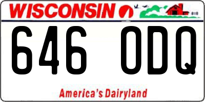 WI license plate 646ODQ