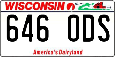 WI license plate 646ODS