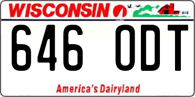 WI license plate 646ODT