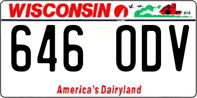 WI license plate 646ODV
