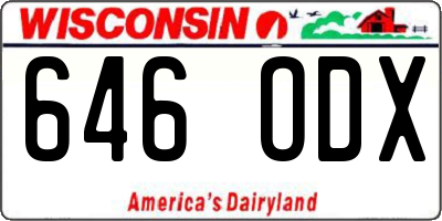WI license plate 646ODX