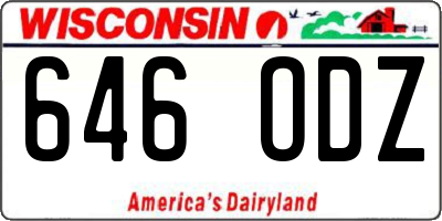 WI license plate 646ODZ