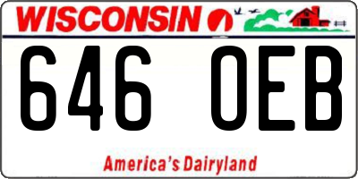 WI license plate 646OEB