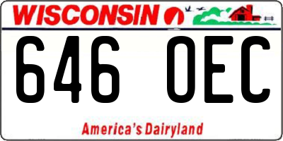 WI license plate 646OEC