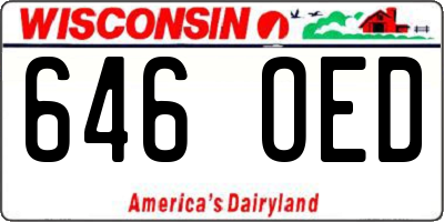 WI license plate 646OED