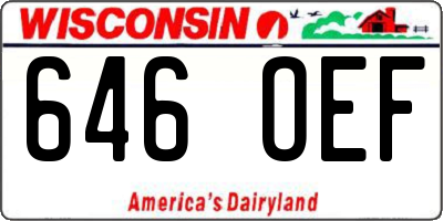 WI license plate 646OEF
