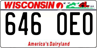 WI license plate 646OEO