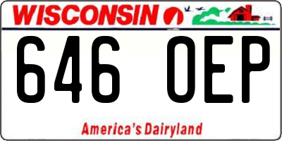 WI license plate 646OEP